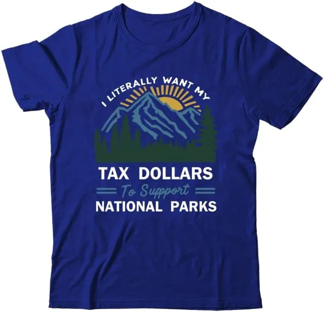 Мужская футболка с принтом National Parks V-Neck, Sapphire Blue
