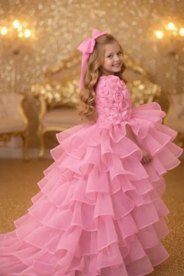 Детское платье для девочек с длинным рукавом Miço Kids, Pink