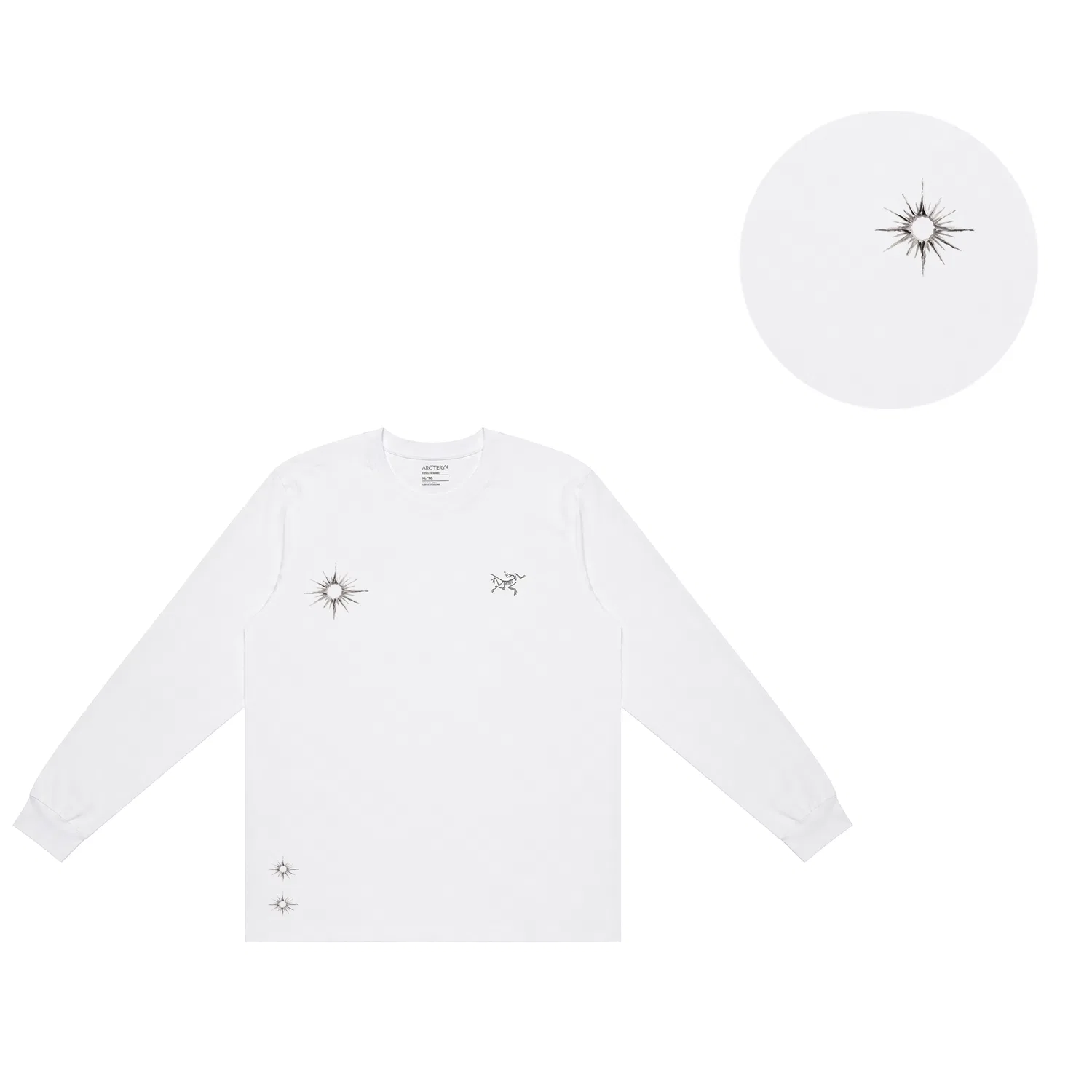 Мужская футболка с круглым вырезом из тонкого хлопка Arcteryx, Ivory White/White Light — фото 4