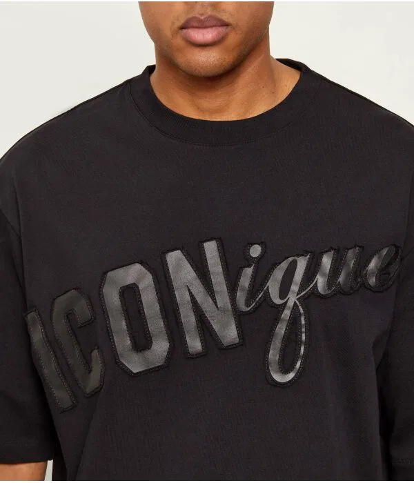 Мужская футболка свободного кроя Iconique Dsquared2, черный — фото 4