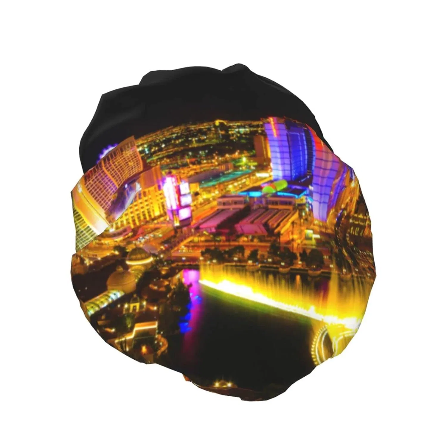 Шапочка для душа с принтом Las Vegas Skyline Night, UNIOND, двойной слой, 10.6 дюймов — фото 2