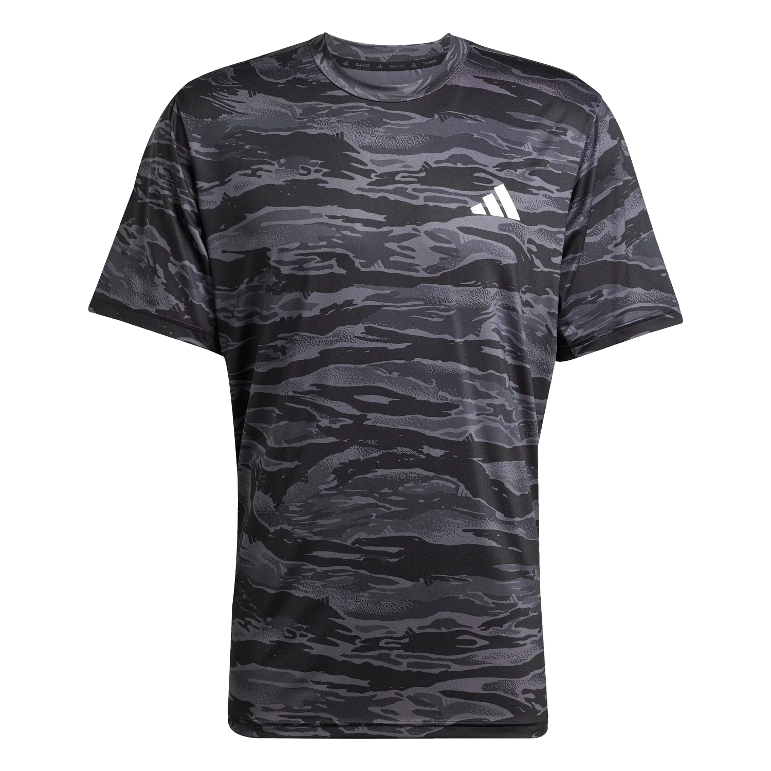 Мужская спортивная футболка с камуфляжным принтом Adidas, черный