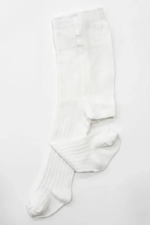 Детские колготки для девочек полосатые Cocole Socks, White — фото 2