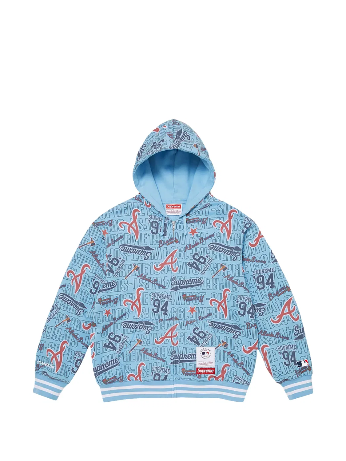 Худи с логотипом из коллаборации с Mitchell & Ness Supreme, синий