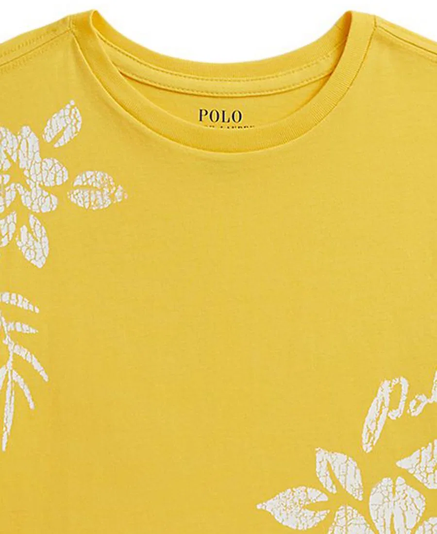 Футболка из хлопка с принтом гибискуса Polo Ralph Lauren, Signal Yellow — фото 3