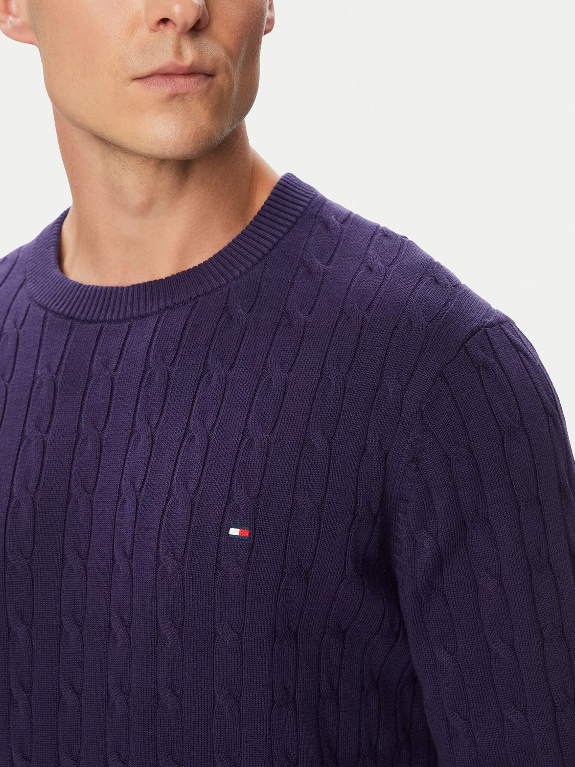 Мужской пуловер стандартного кроя Classic Tommy Hilfiger, фиолетовый — фото 4