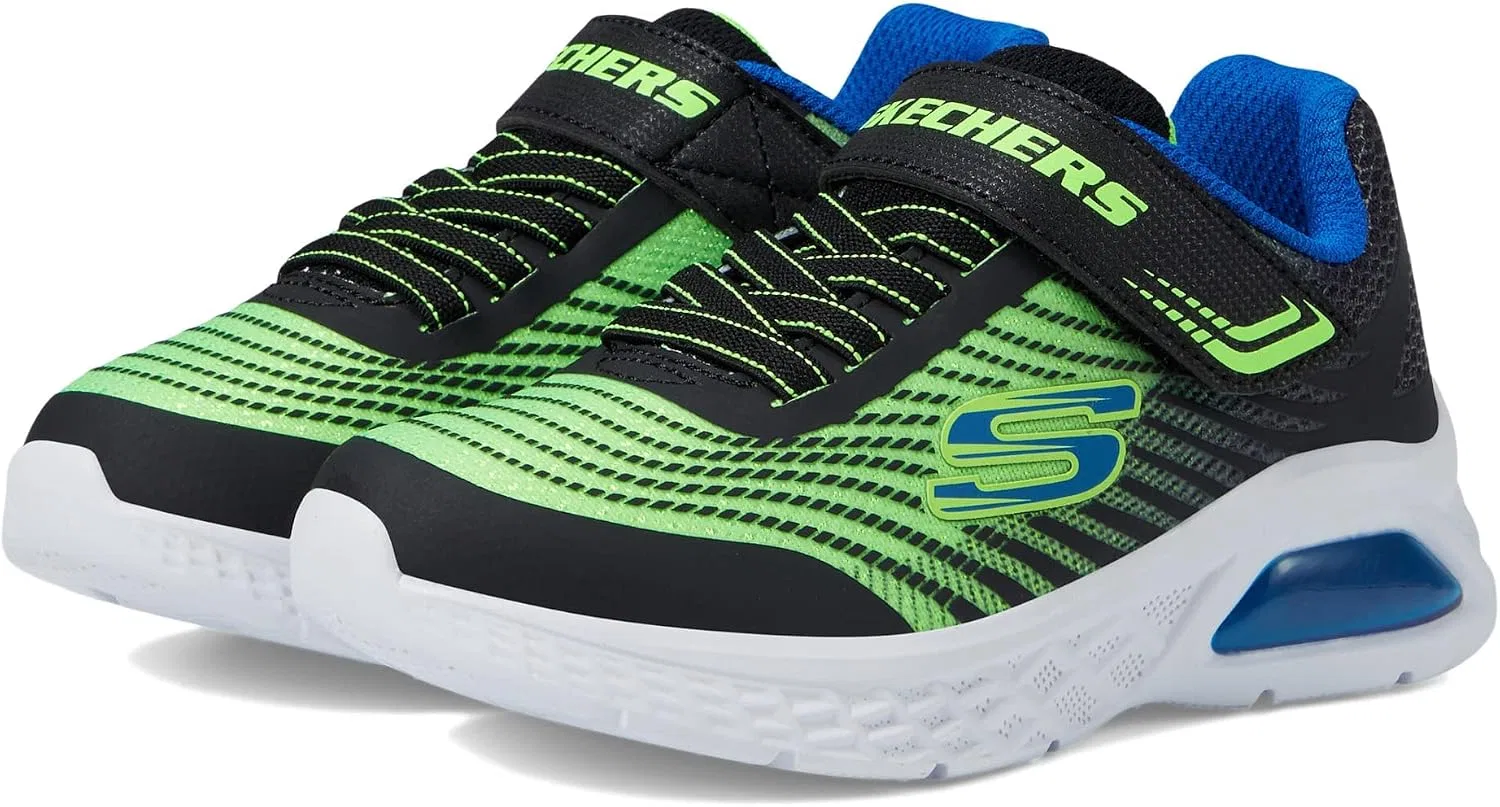 Детские кроссовки для мальчиков Microspec Max II Skechers, Black/Blue/Lime — фото 4