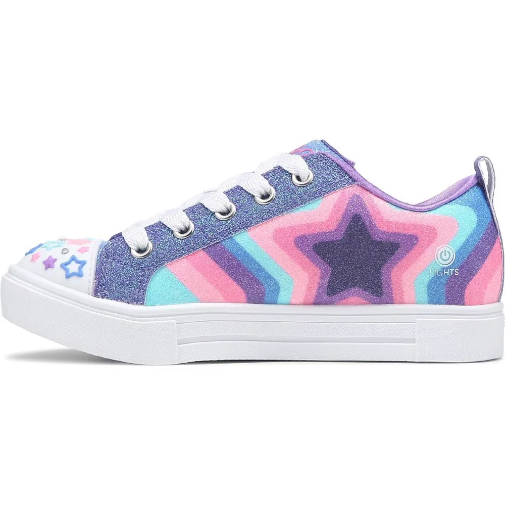 Детские кроссовки с мерцающими искорками для малышей Skechers, Blue Multi Stars — фото 3