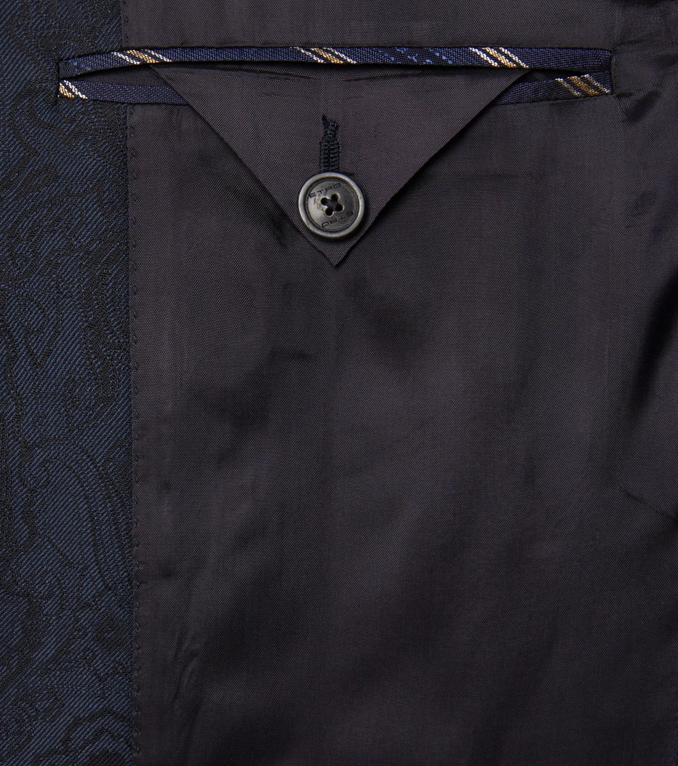 Жаккардовый шерстяной блейзер ETRO, синий — фото 2