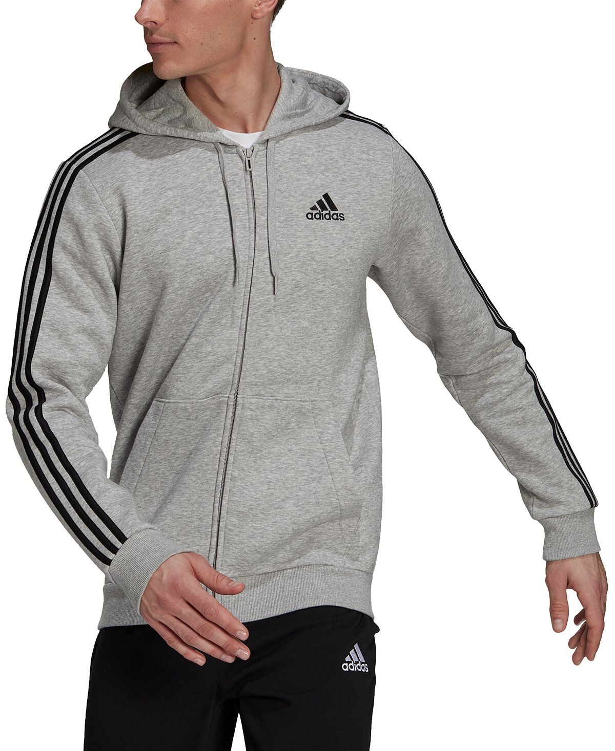 Мужская толстовка Adidas Essentials Full-Zip, серый