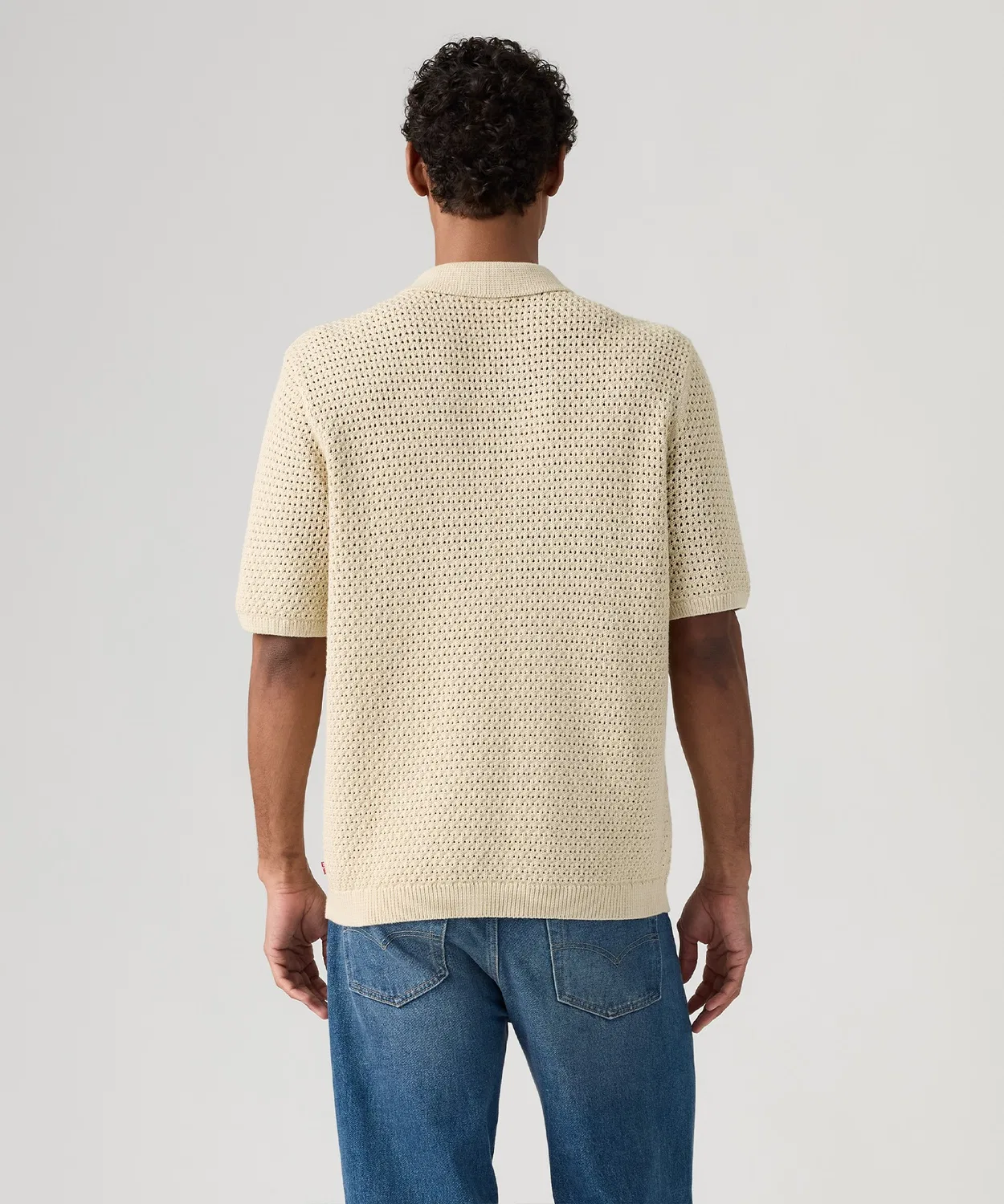 Мужская хлопковая футболка-поло с открытым воротником Dillon Levi's, White — фото 3
