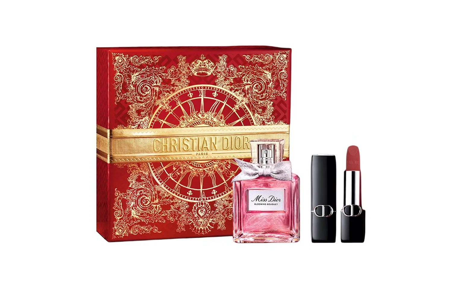 Женский подарочный набор парфюма и помады DIOR, Floral Sweetheart, Radiant Gold Fortune Box Limited Edition, DIOR, Blue Gold — фото 3