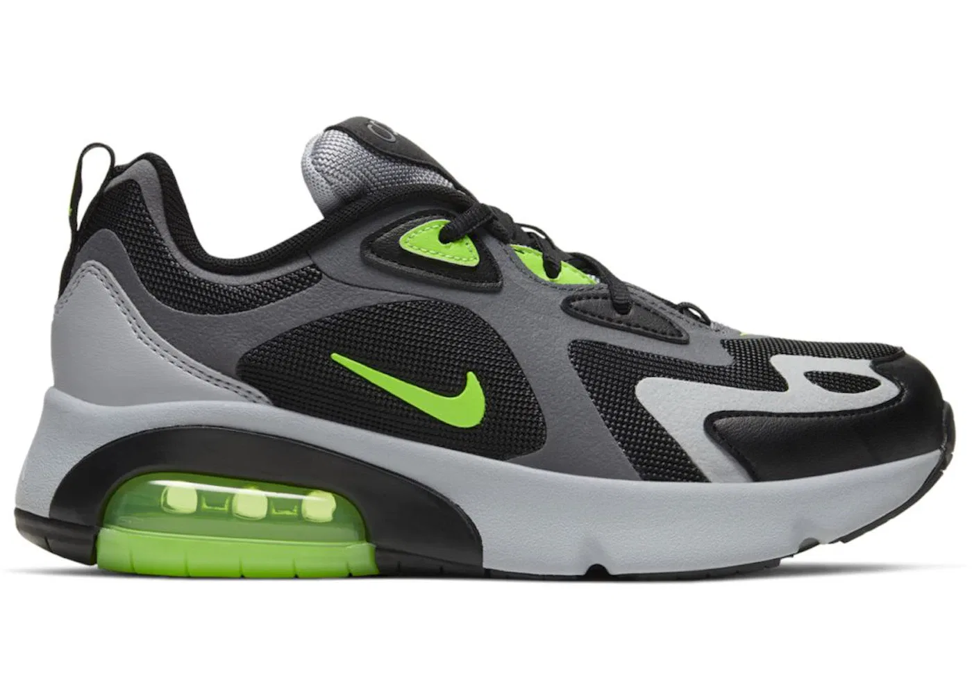 Детские кроссовки Lifestyle Nike Air Max 200, Dark Grey/Black/Wolf Grey/Electric Green