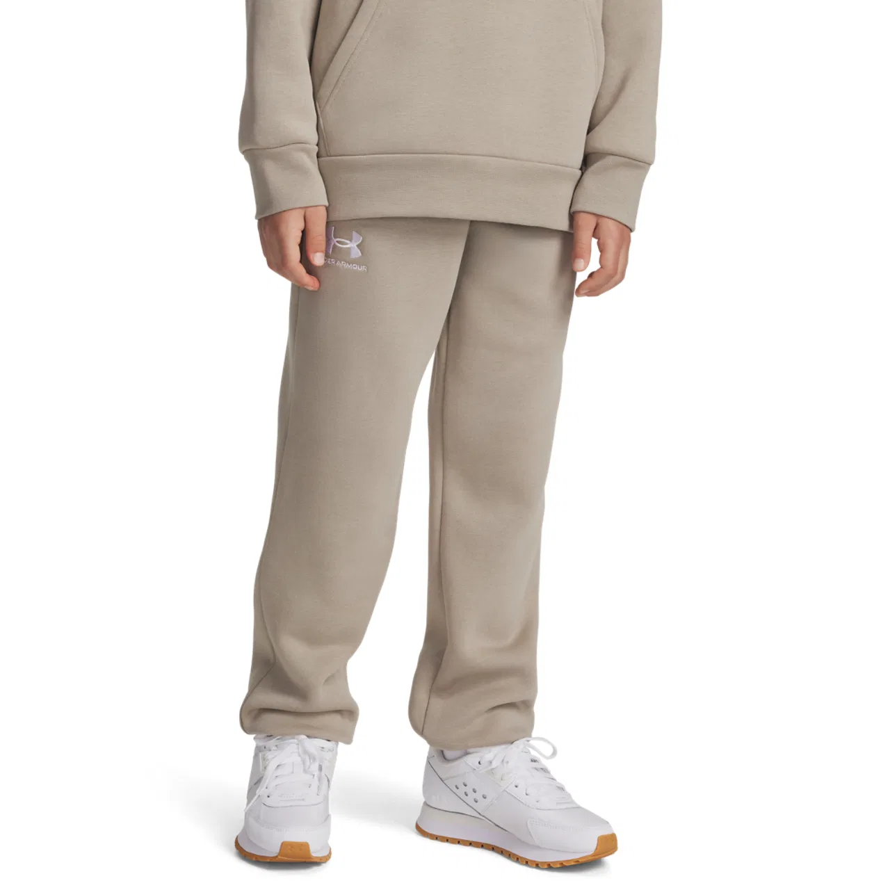 Джоггеры для мальчиков Essential Fleece Under Armour, цвет Timberwolf Taupe/White