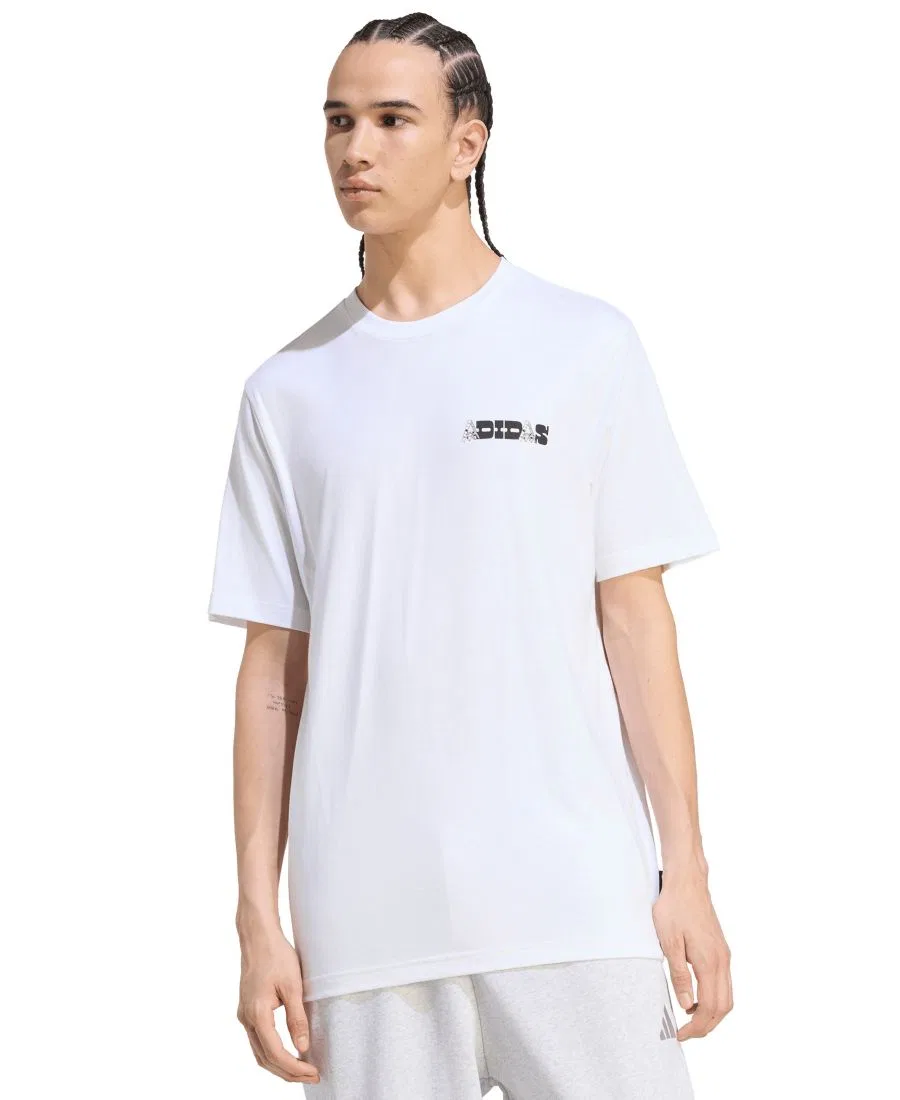Футболка с графическим принтом Novelty Cards adidas, White — фото 3