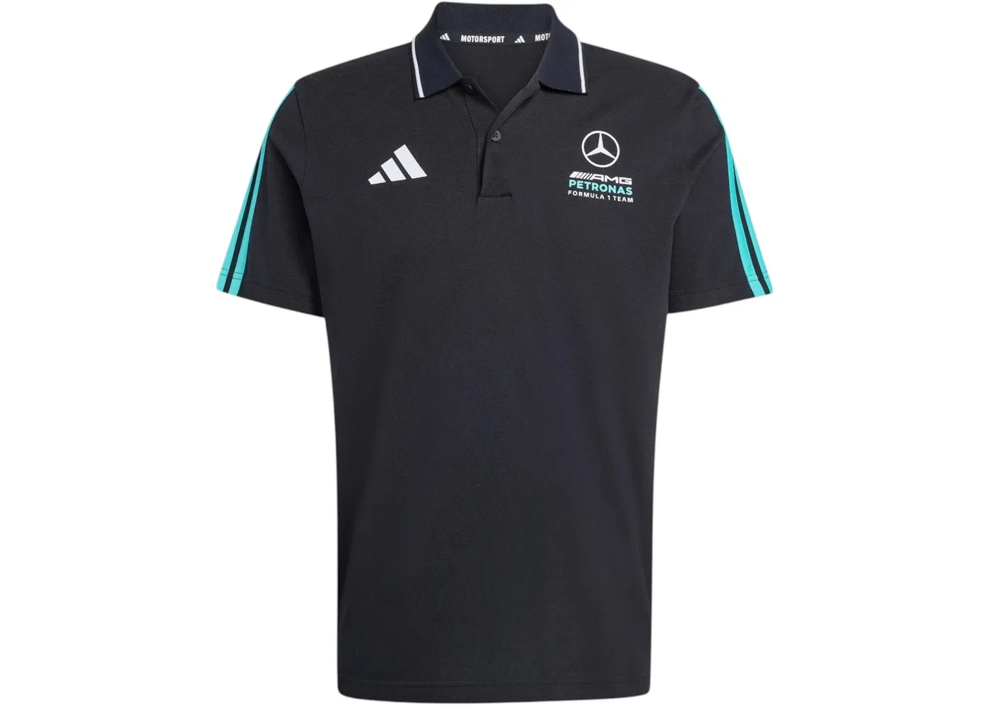 Мужское поло команды Mercedes AMG Petronas Formula 1 DNA Adidas, Black Semi Mint Rush