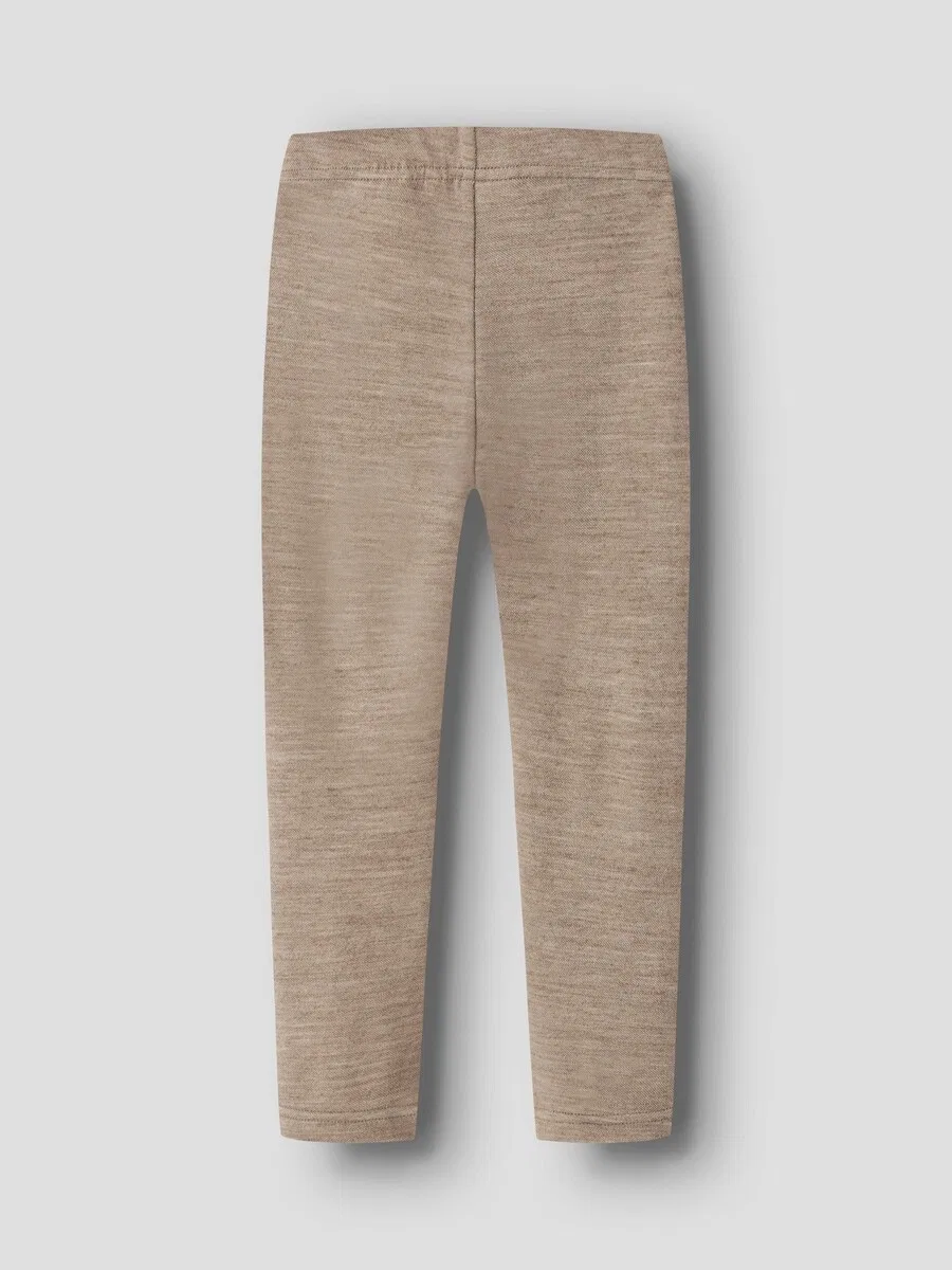 Леггинсы Lil'Atelier Slim fit темно-бежевого цвета — фото 3
