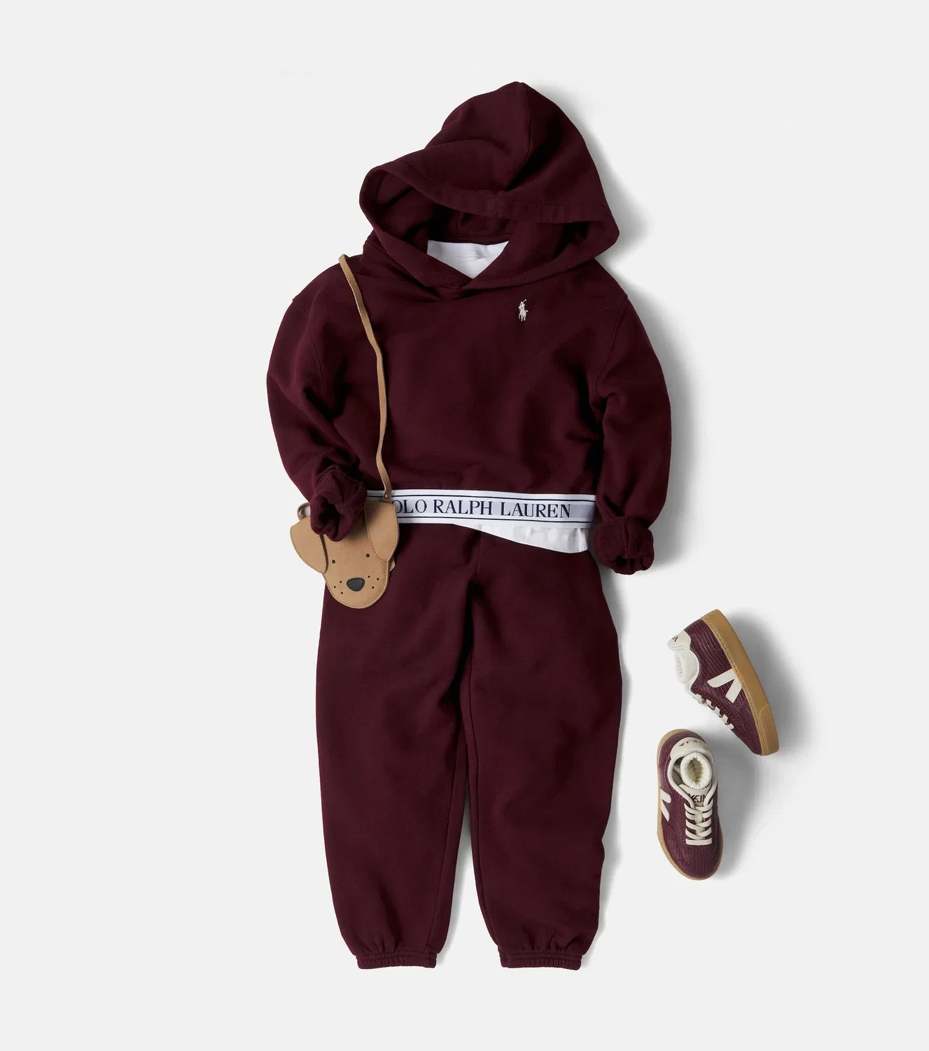 Худи с капюшоном Polo Ralph Lauren Kids, бордовый — фото 2
