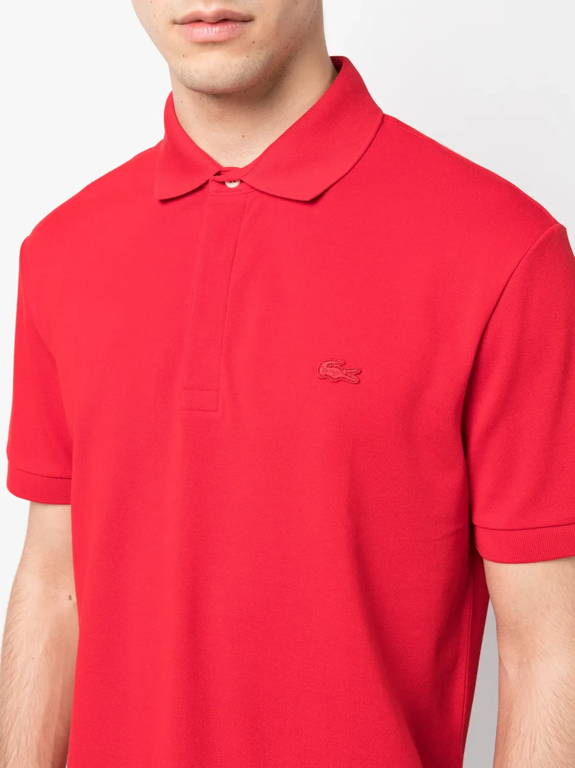 Поло с логотипом из коттона Lacoste, красный — фото 2