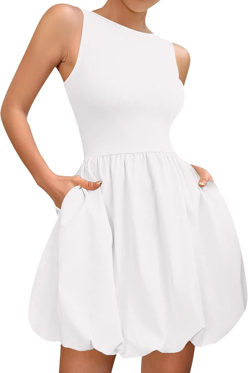 Женское мини-платье с воланами Bubble Dress Generic, White
