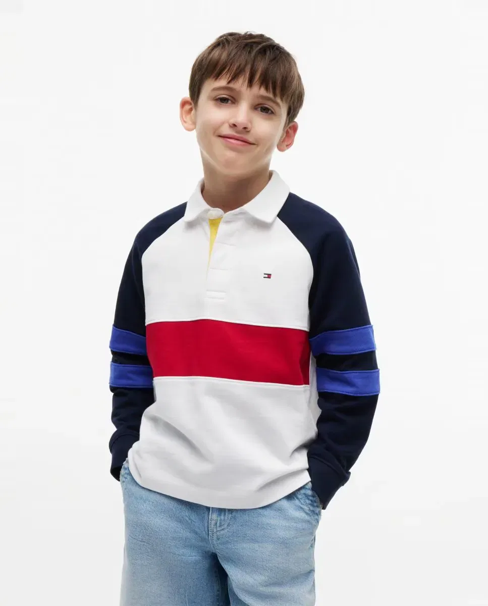 Детская толстовка для мальчиков с поло Tommy Hilfiger, Blanco