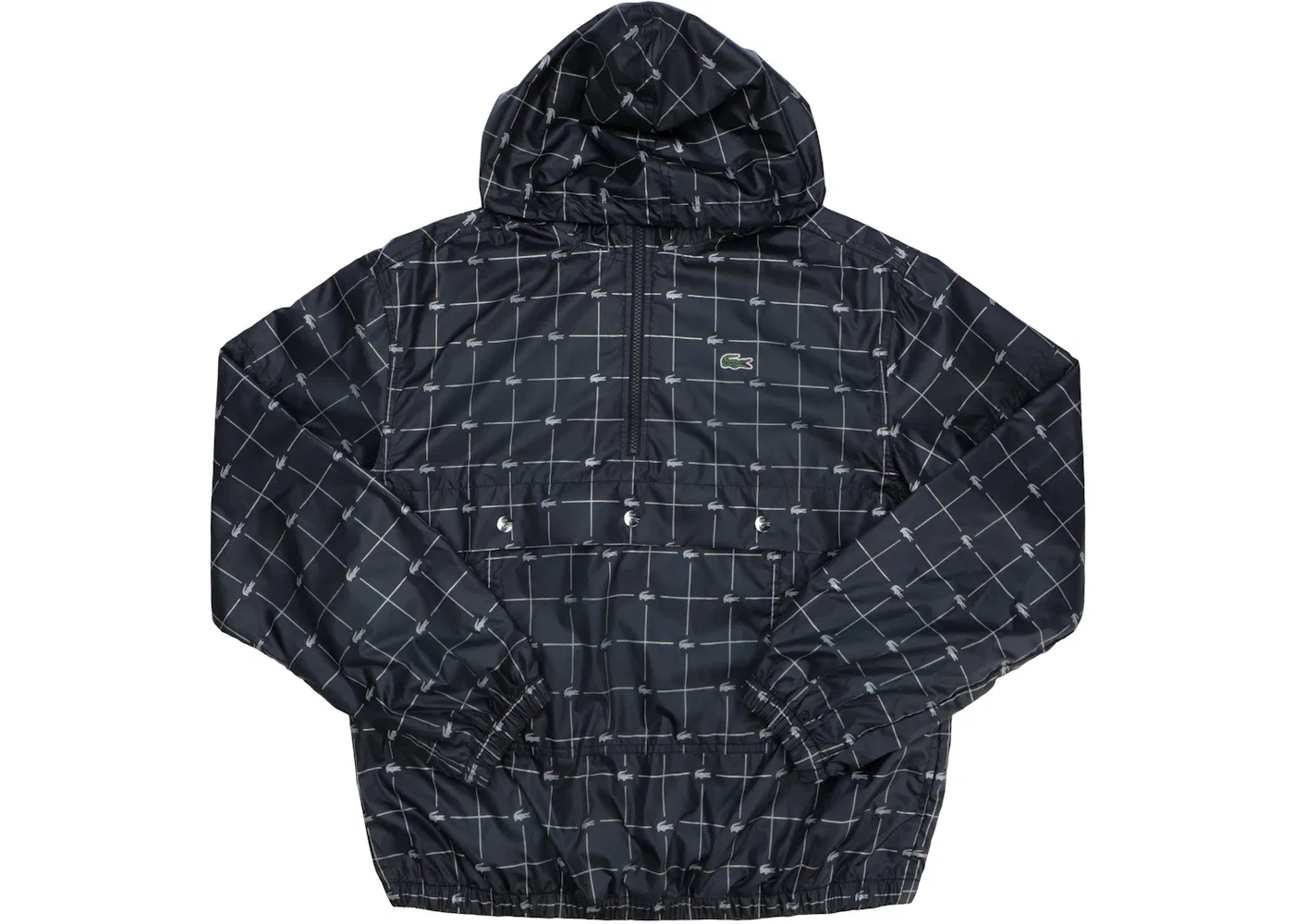 Мужской анорак с рефлективным принтом Supreme LACOSTE, Black