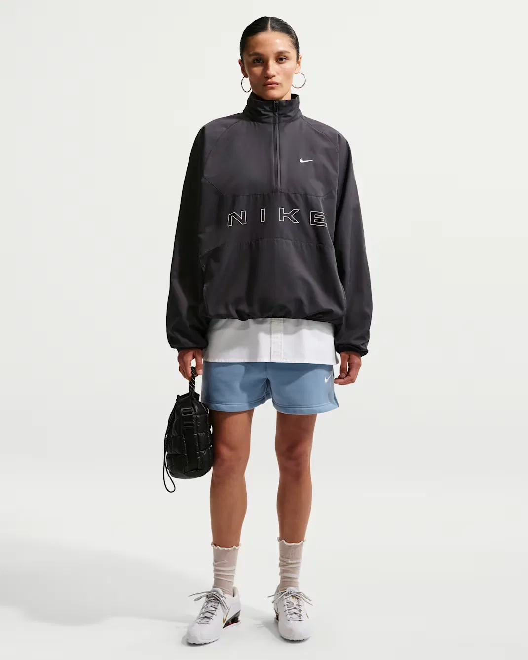 Женские шорты со средней посадкой Nike Studio Fleece Medium Weight, Work Blue/Sail