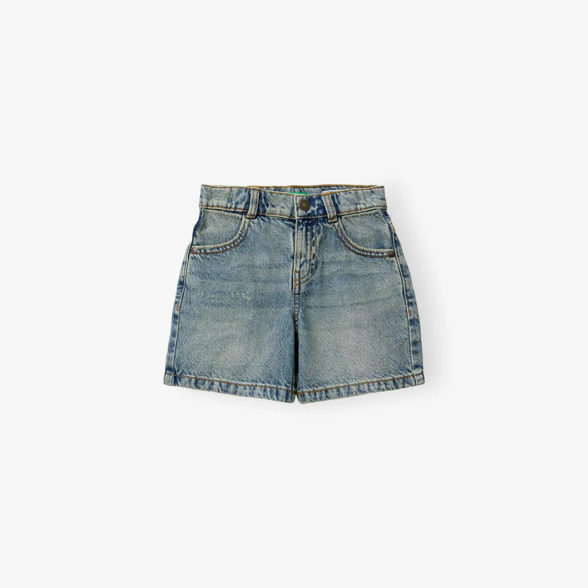 Джинсовые бермуды с эффектом выцветания, размер 1-6 лет Benetton, синий