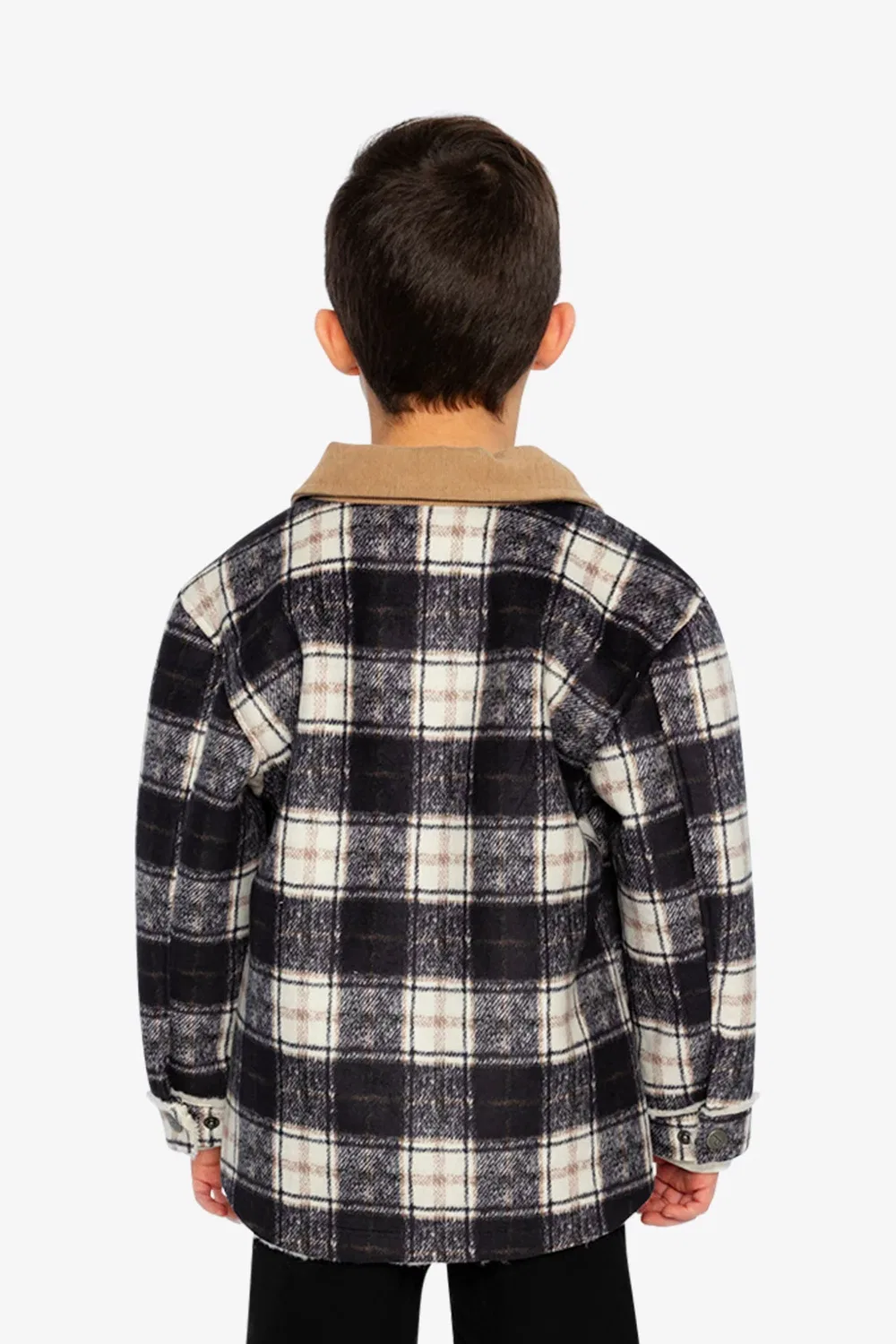 Детская куртка на молнии с принтом в клетку Deux par Deux, Blue and Beige Checks — фото 4