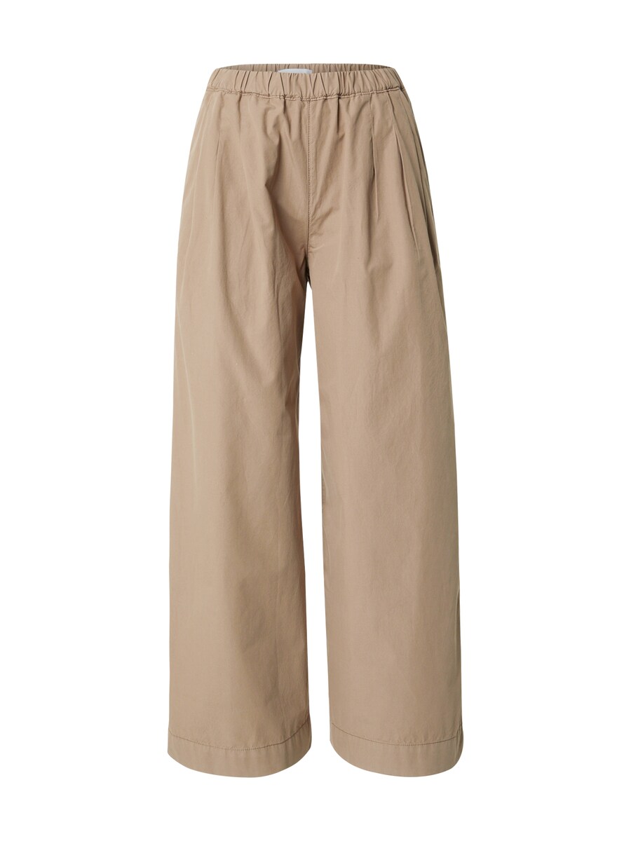 

Брюки со складками спереди TOPSHOP Wide leg Pleat-Front Pants, темно-бежевый