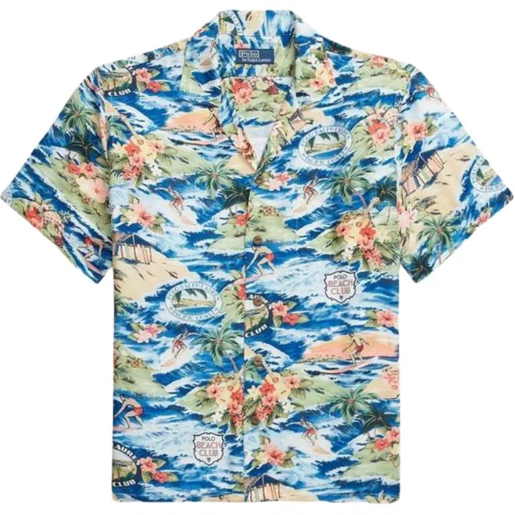 Мужская футболка с коротким рукавом с принтом Polo Ralph Lauren, Green Blue