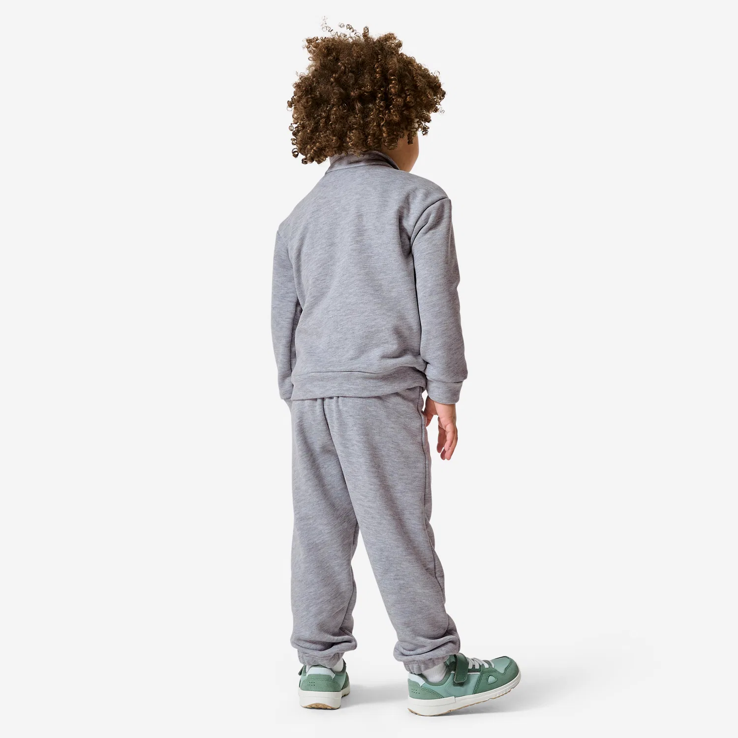 Детский спортивный костюм из французского терри Trainingsanzug Kinder French Terry atmungsaktiv Decathlon, Silbergrau — фото 4