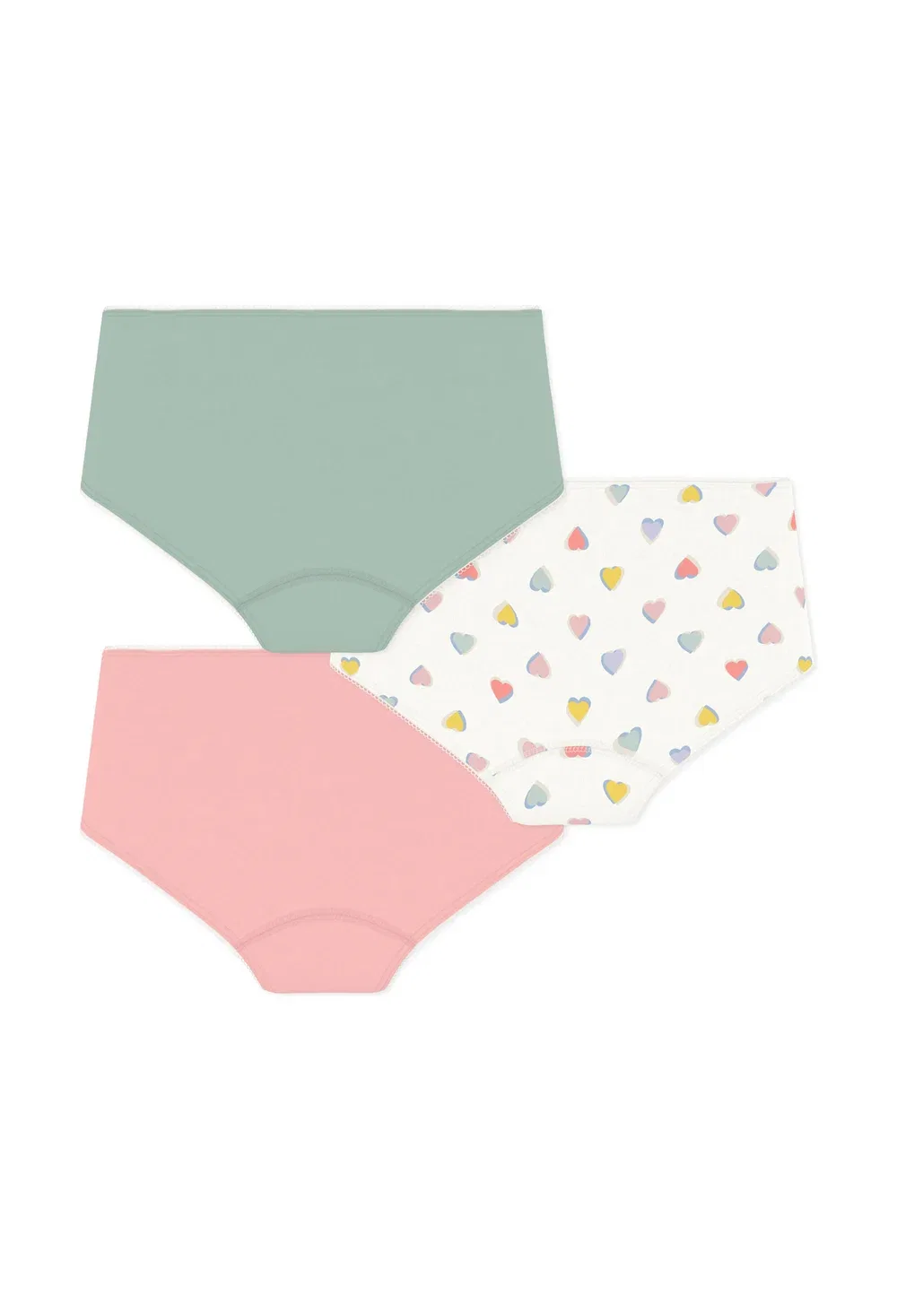 Комплект из 3 трусов Petit Bateau, White Pink Green — фото 2