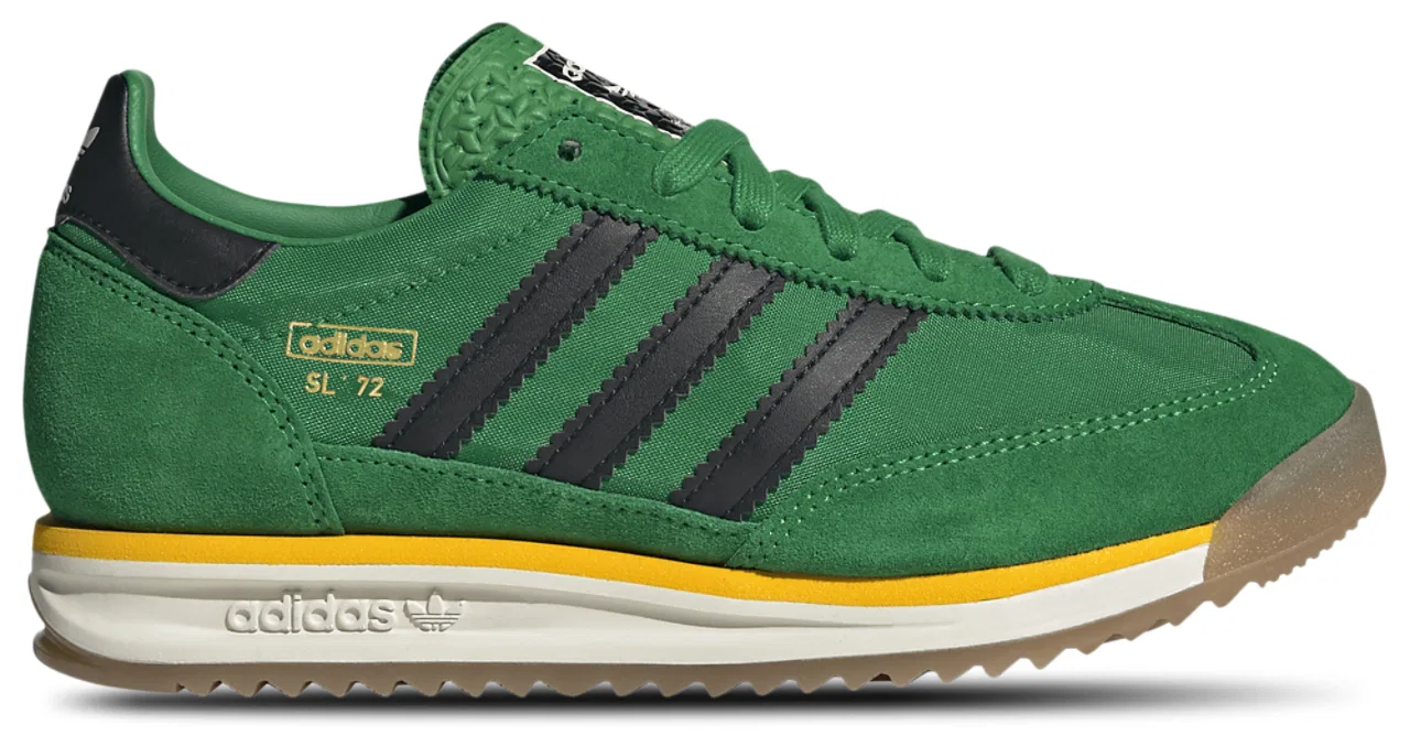 Детские кроссовки для мальчиков с кожаным и текстильным верхом SL 72 adidas, Green Black