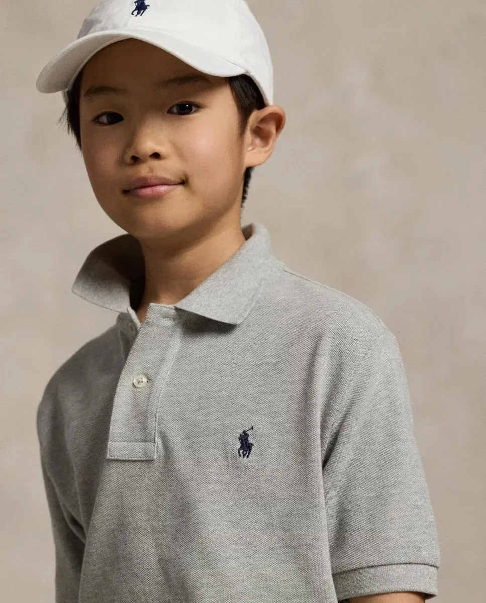 Детское поло для мальчиков из хлопкового пике Polo Ralph Lauren, Gris — фото 3