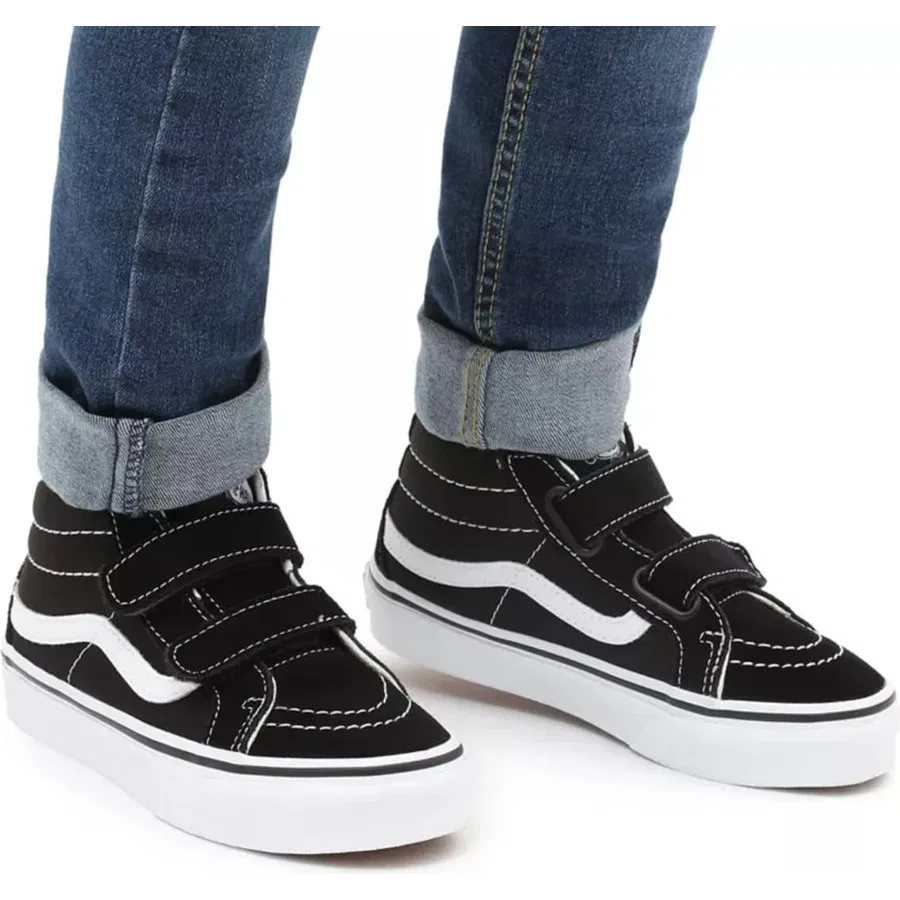 Кроссовки детские с принтом Sk8-Mid Reissue V Vans, Черный — фото 3