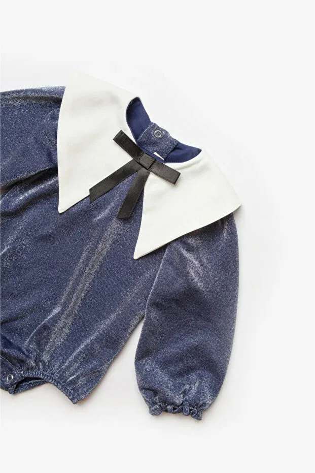 Детский комбинезон для девочек с длинным рукавом bailey Le Mabelle, Navy Blue — фото 3
