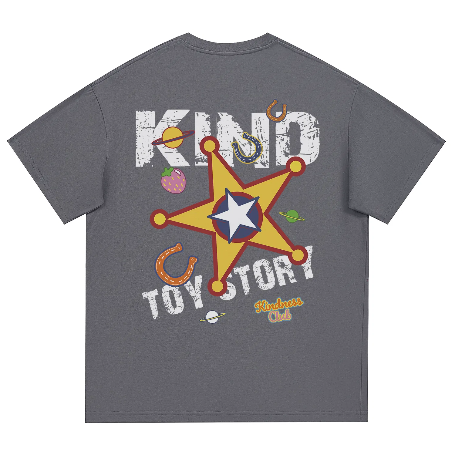 Детская футболка с принтом Disney T Shirts Unisex Crew Neck Thin Straight Fit Disney, Dark Gray