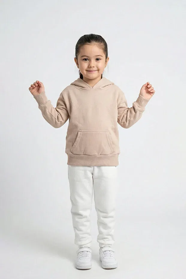Детское худи с капюшоном хлопковое Unisex kids hooded sweatshirt Abruzzo, Beige