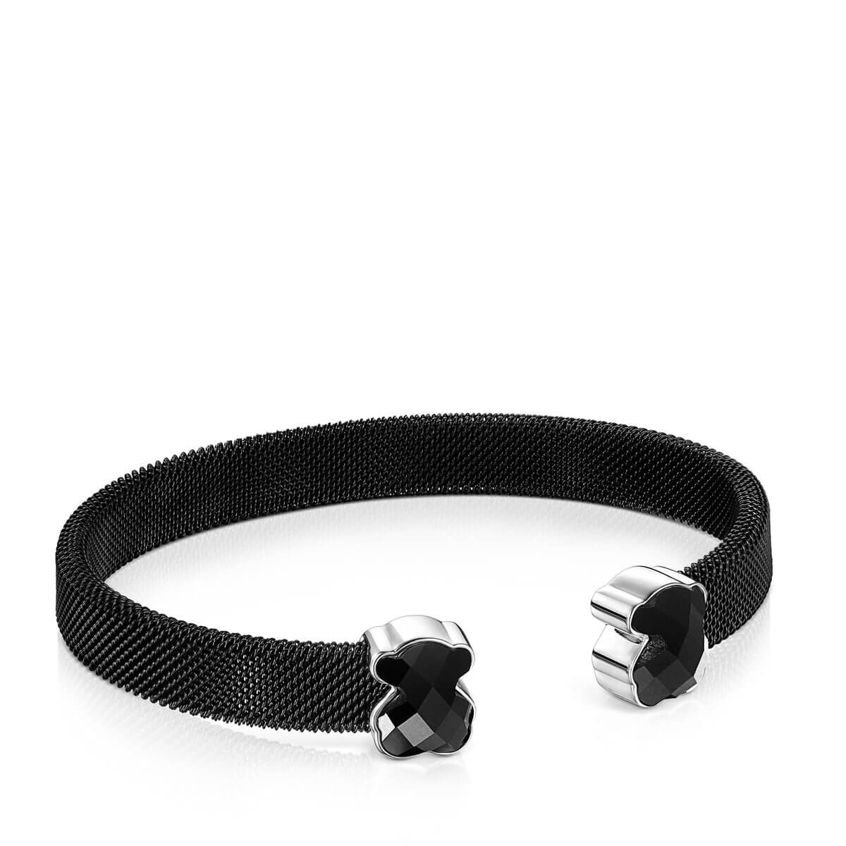 

Браслет Tous Mesh Color Black IP Steel With Onyx, черный