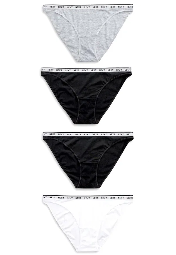 Комплект трусов 4 шт из хлопка и эластана Four pack Next, черный