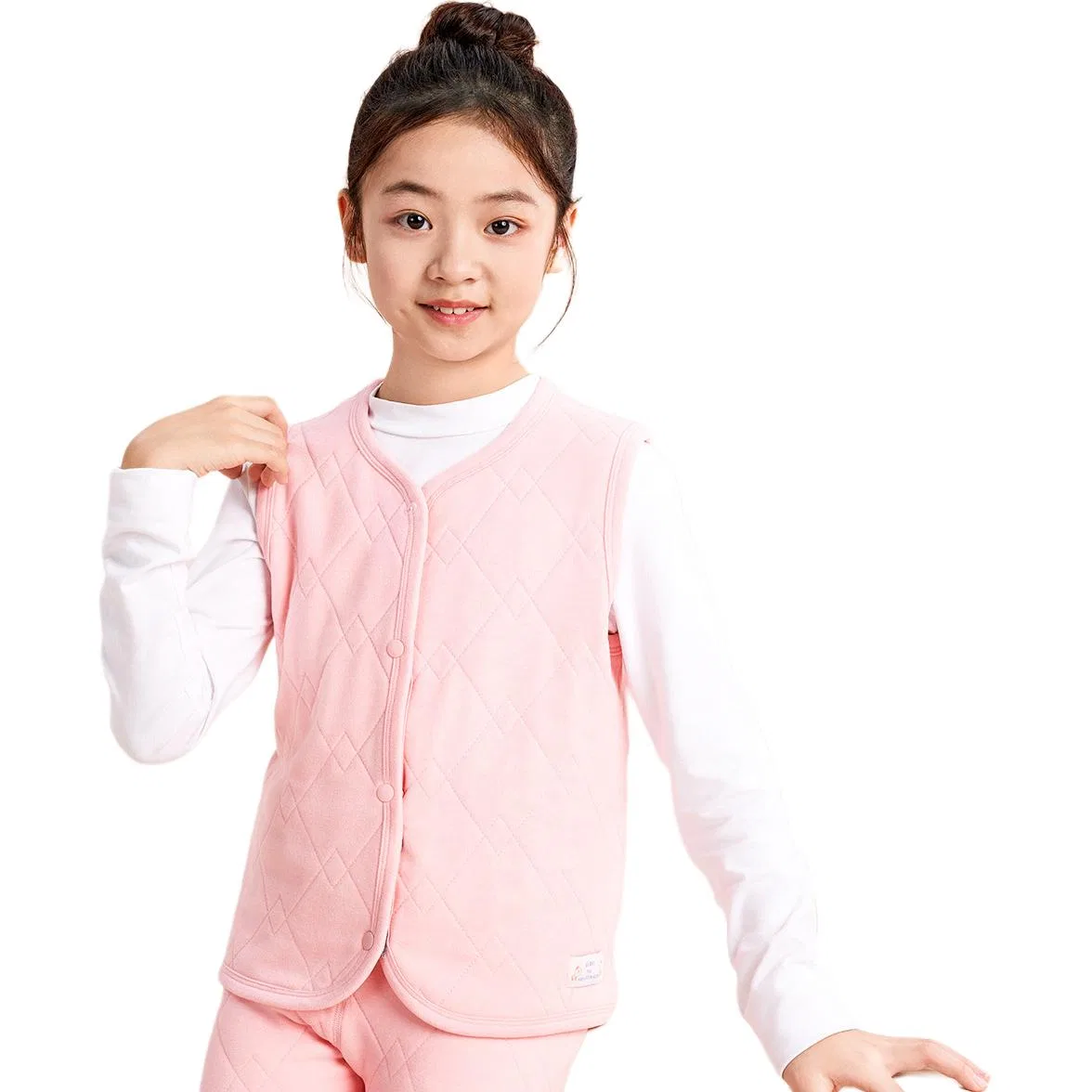 Детский жилет однотонный Red bean, Pink
