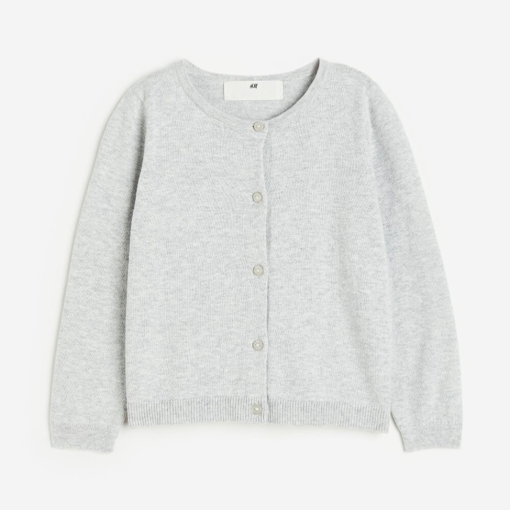 

Кардиган H&M Kids Fine-knit Cotton, светло-серый