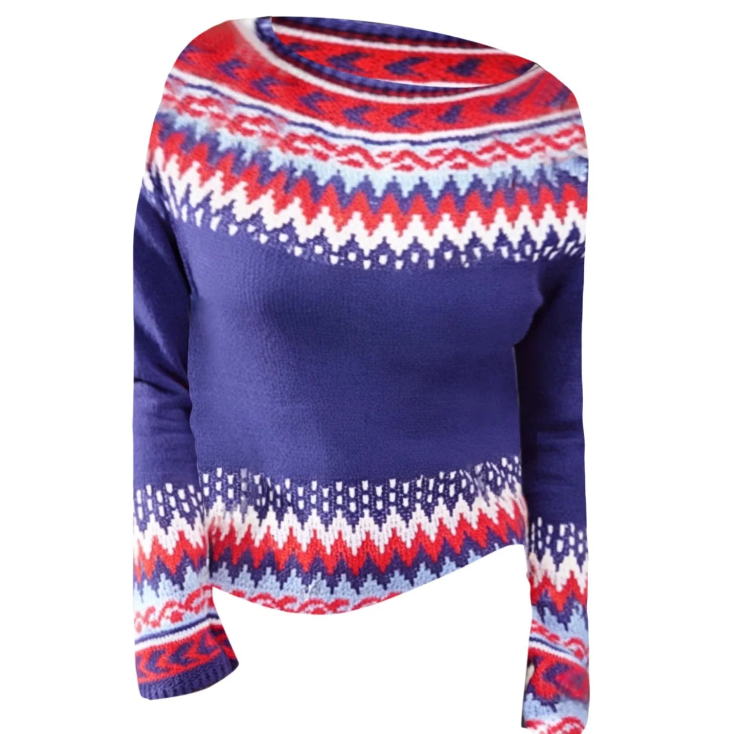 Женский свитер с жаккардовым узором Irish Sweater, 2-purple — фото 4