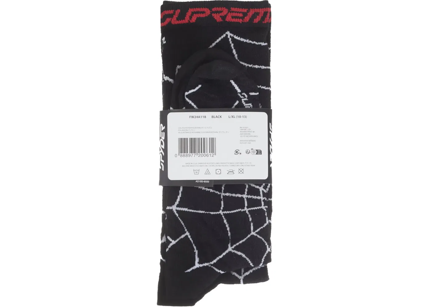 Детские носки с принтом Socks (1 Pack) Supreme, Black — фото 4