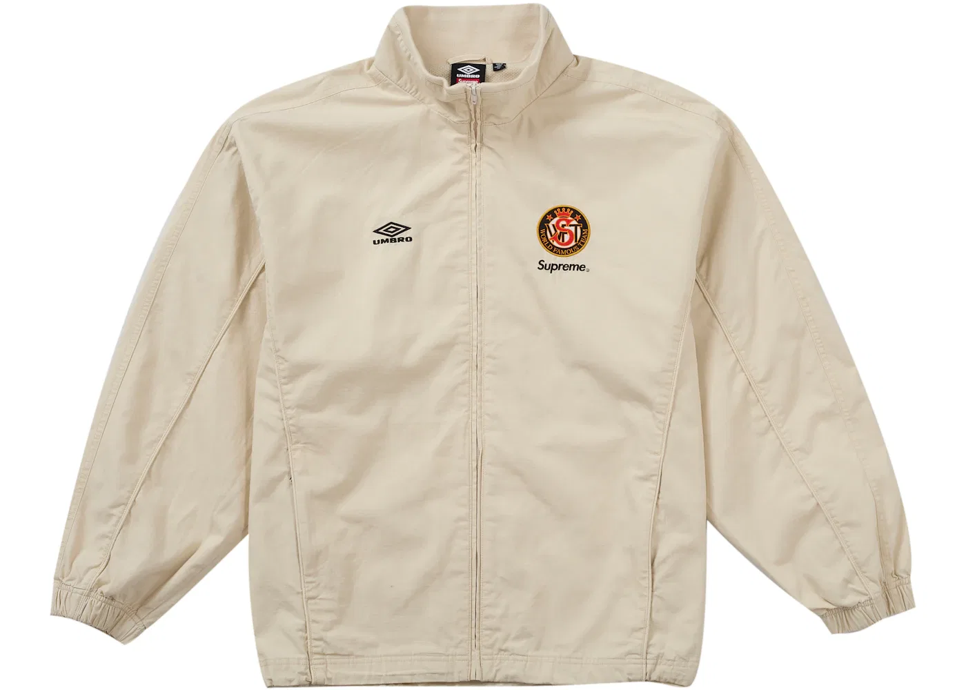 Мужская куртка из рипстоп-ткани с принтом Supreme Umbro Cotton Ripstop Track Jacket SS26 Supreme, Stone