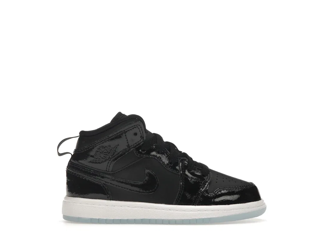 Детские кроссовки с кожаным верхом Jordan 1 Mid SE Jordan, Black/Dark Concord-White