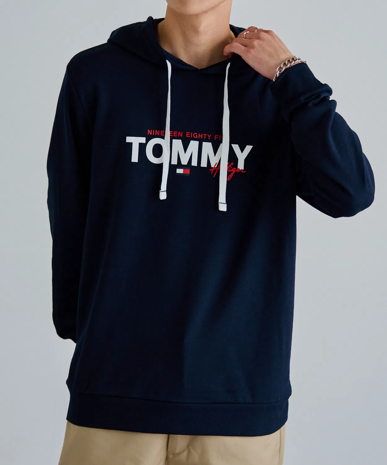 Мужское худи с длинным рукавомс принтом TOMMY HILFIGER, Blue — фото 4