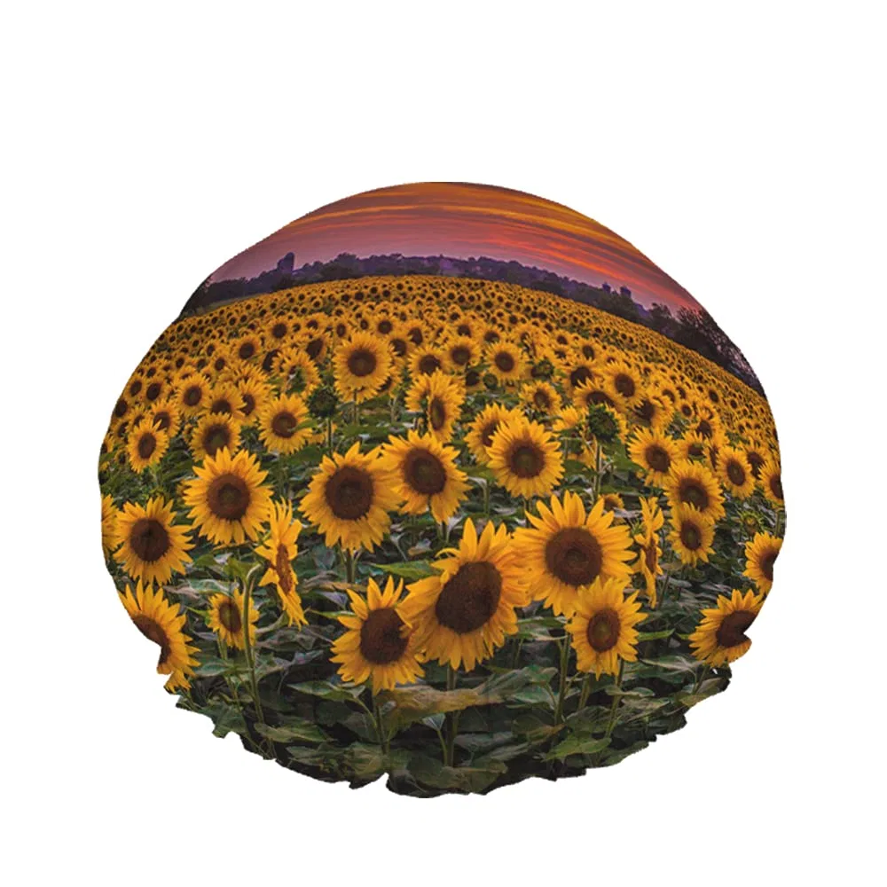 Шапочка для душа Sunflower, водонепроницаемая, двухслойная, Lsjuee, 1 шт, 10.9x26.9 см, Multi-004