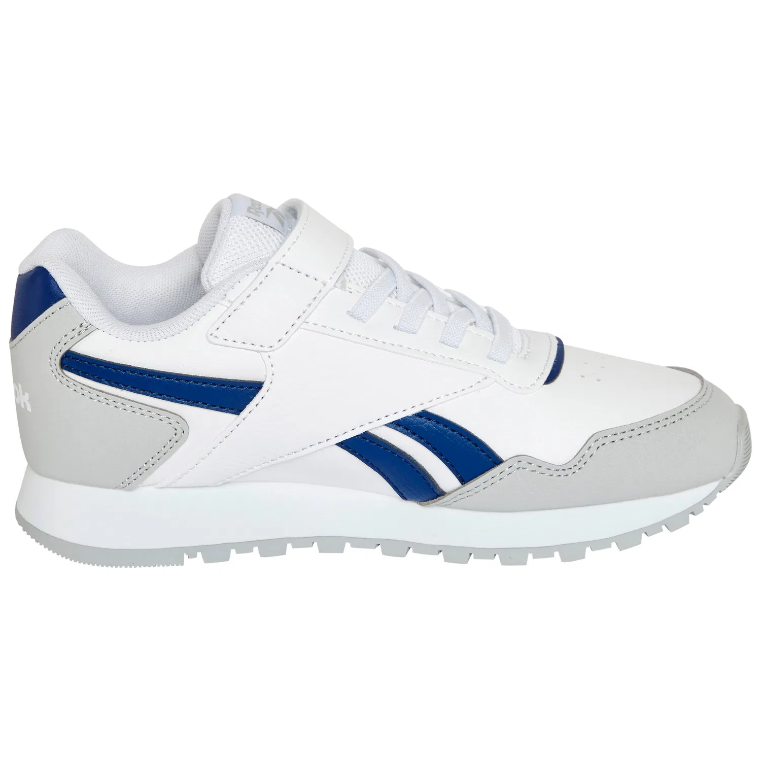 Детские кроссовки на шнуровке Reebok Classic, White/Grey/Classic Cobalt — фото 3